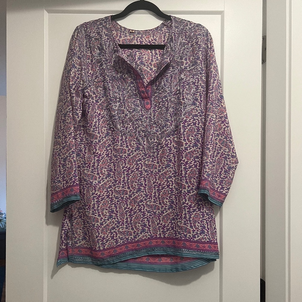 Patterend tunic top